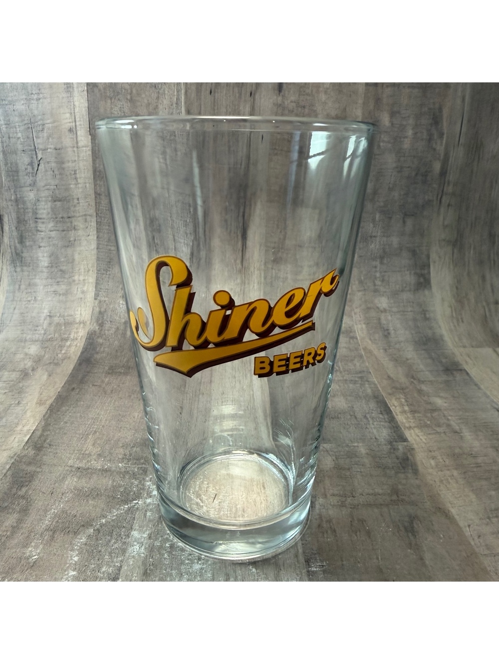 Shiner Beers Pint Beer Glass Vintage Logo Texas Brewery 5 7/8" Tall